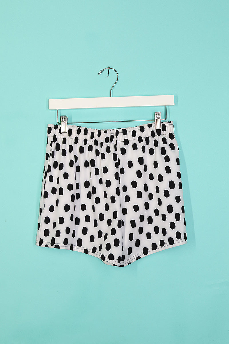 Sample#00195-Dots All Over Print Shorts White- M