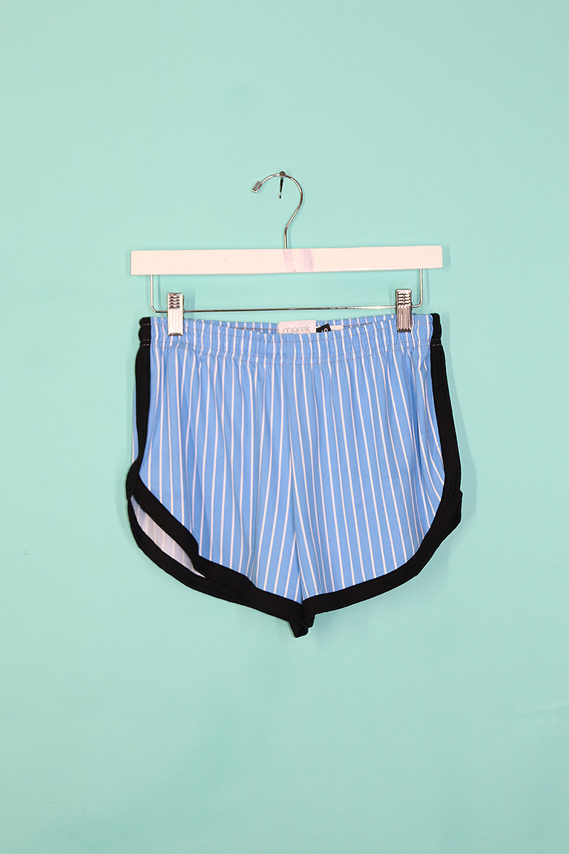 Sample#00202-Sky Blue Pinstripe Running Shorts- S