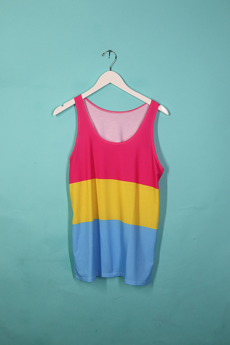 Sample#00305-Bisexual Flag All Over Print Racerback Tank- S