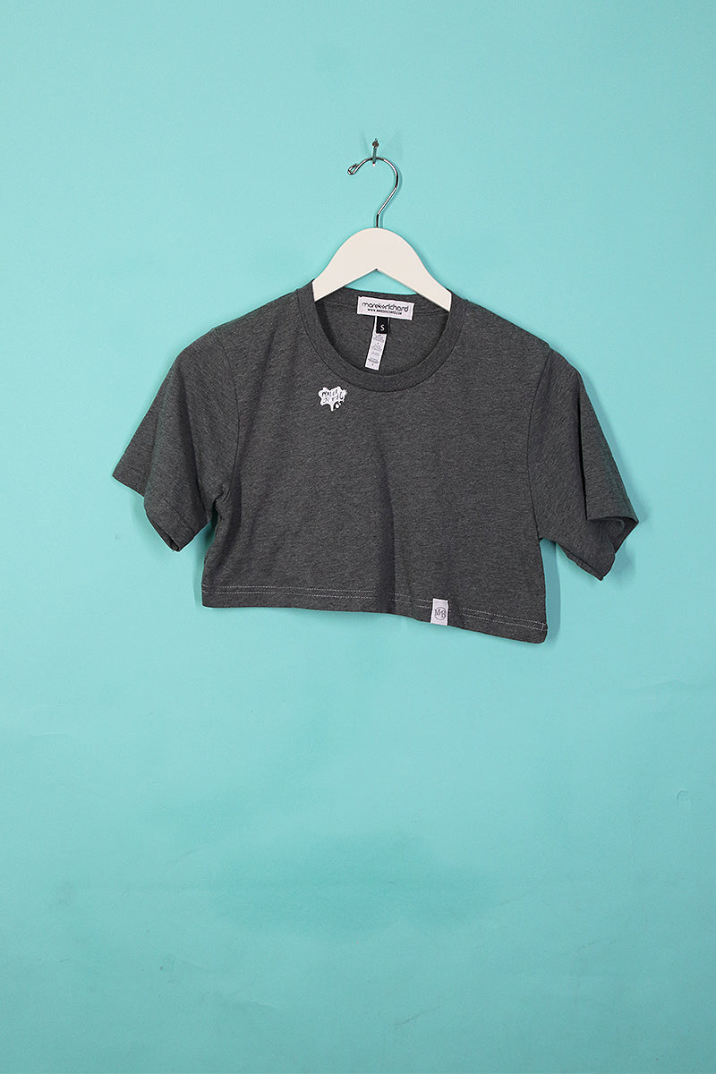 Sample#00488-Core Extreme Crop Tee Charcoal- S