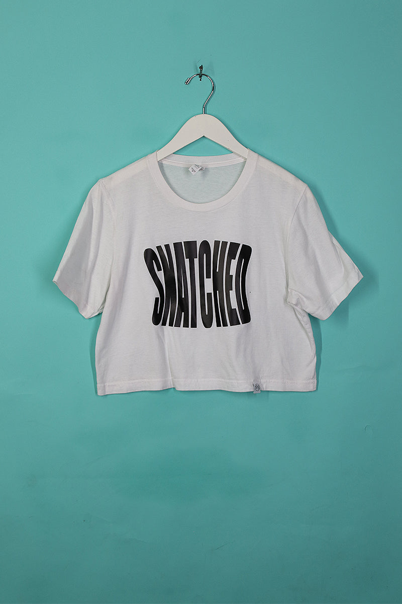 Sample#00659-Snatched Crop Tee White- M