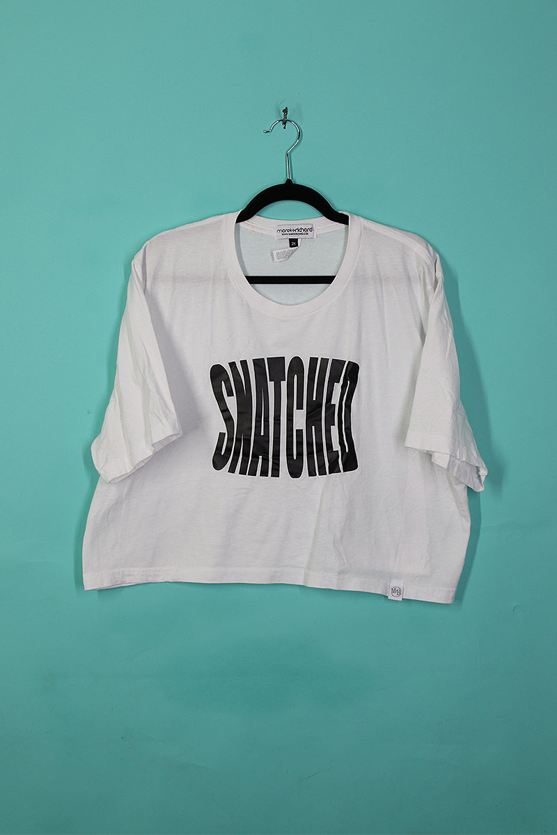 Sample#00672-Snatched Crop Tee White- 2XL