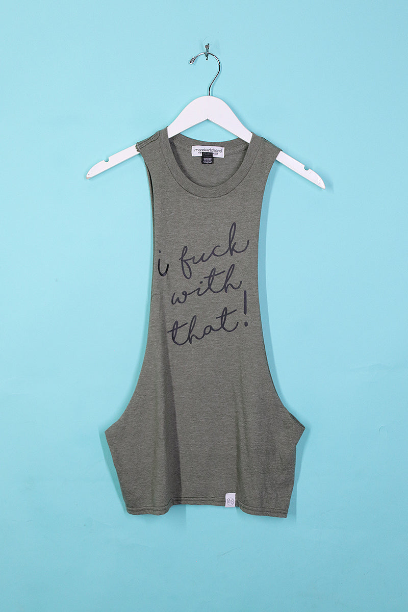 Sample#00837-I'd Fuck That Low Armhole Tank Olive- S