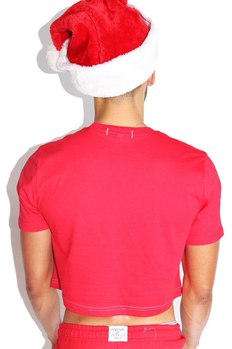 Santa Crop Tee- Red