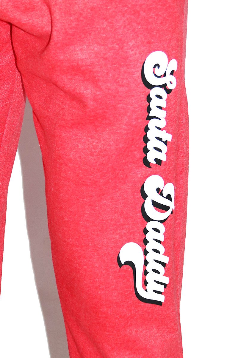Santa Daddy Stripe Sweatpants- Red
