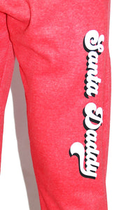 Santa Daddy Stripe Sweatpants- Red
