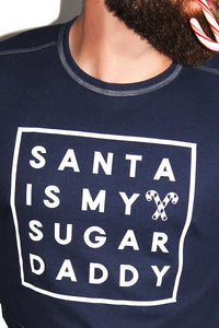 Santa Sugar Daddy Long Sleeve Crop Thermal-Navy