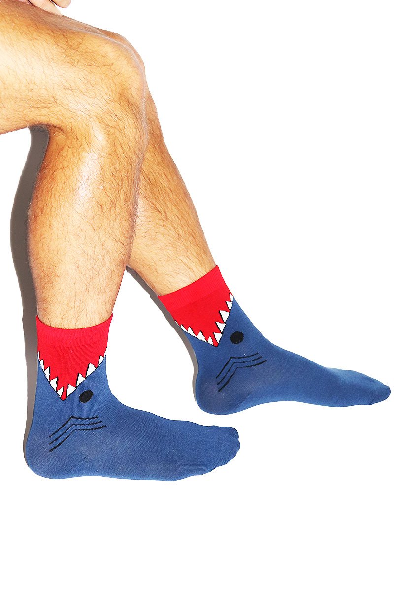 Sharky Crew Socks- Blue