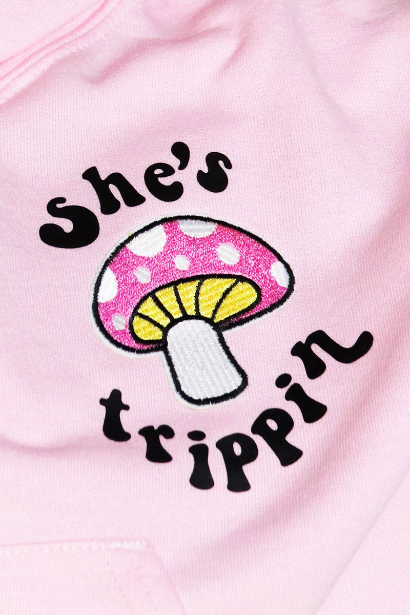 Trippin Unisex Crop Hoodie-Pink