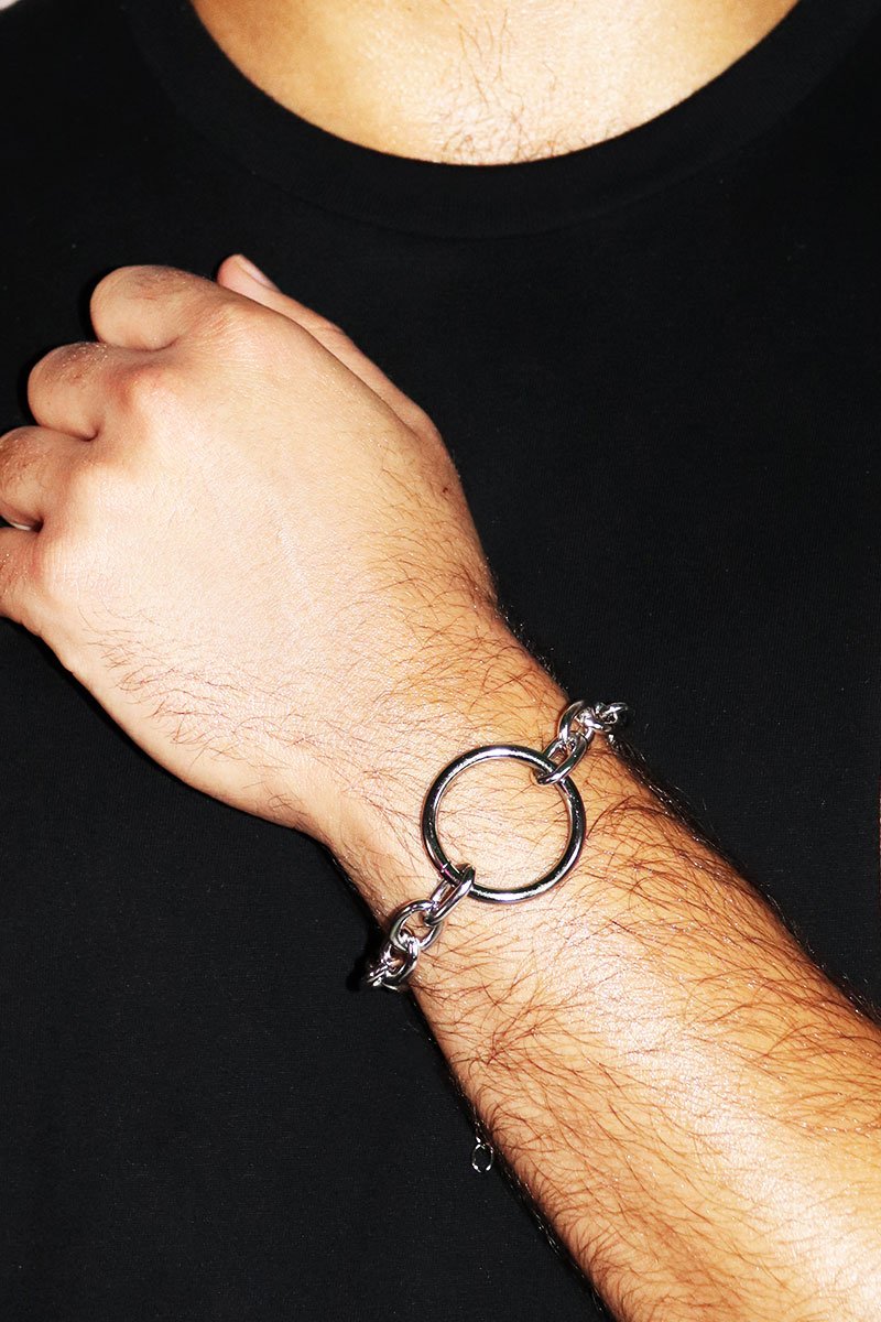 Open Ring Chain Bracelet- Silver