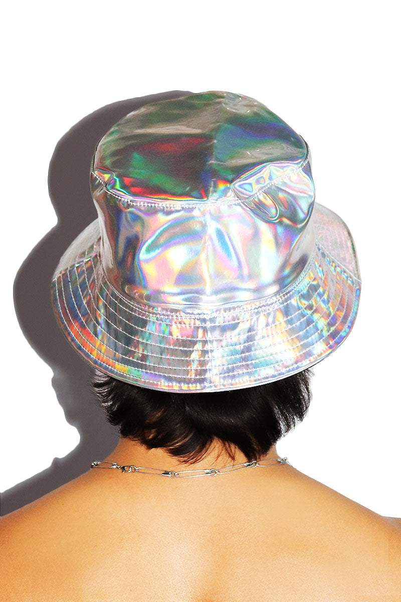 Holographic Rave Bucket Hat - Silver