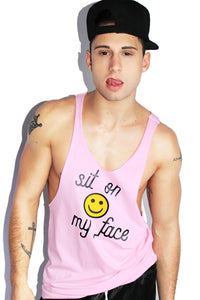 Sit On My Face String Tank-Pink