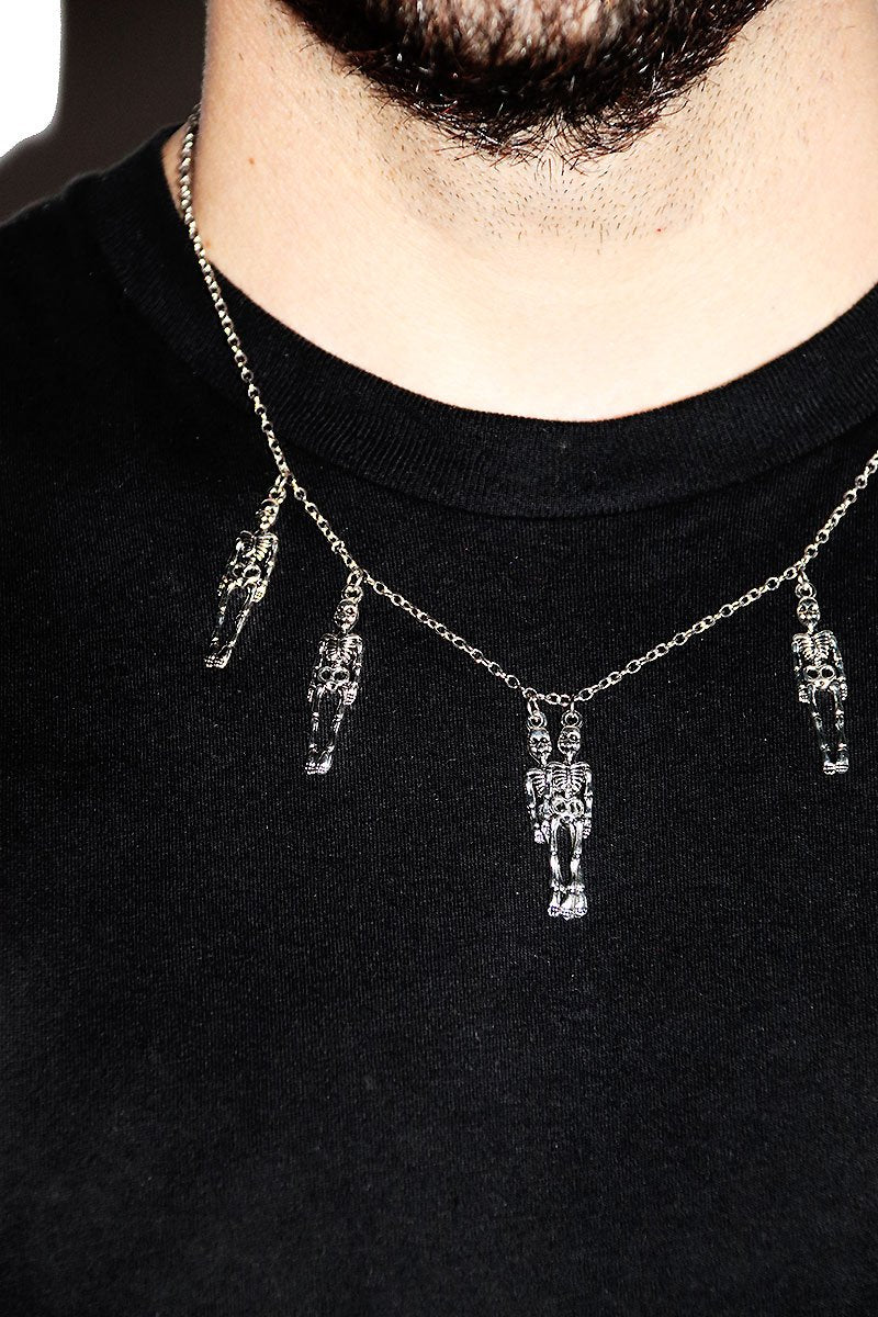 Skeleton Ritual Necklace- Silver