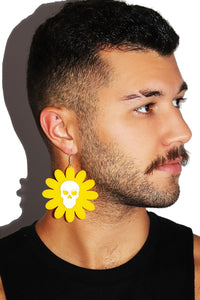 Deathly Flowers Acrylic Earring- Yellow