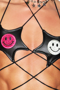 Euphoric Smile Nipple Tie Harness-Black
