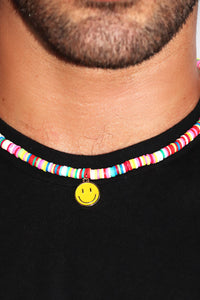 Smile Vegan Puka Shell Candy Necklace - Yellow