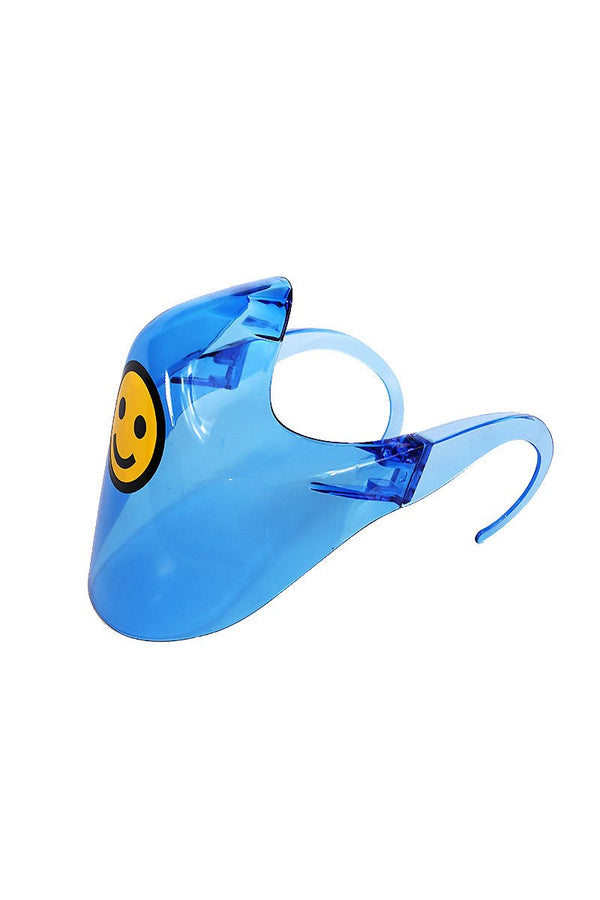 Smile Face Shield Sunglasses Mask in Blue, view 2