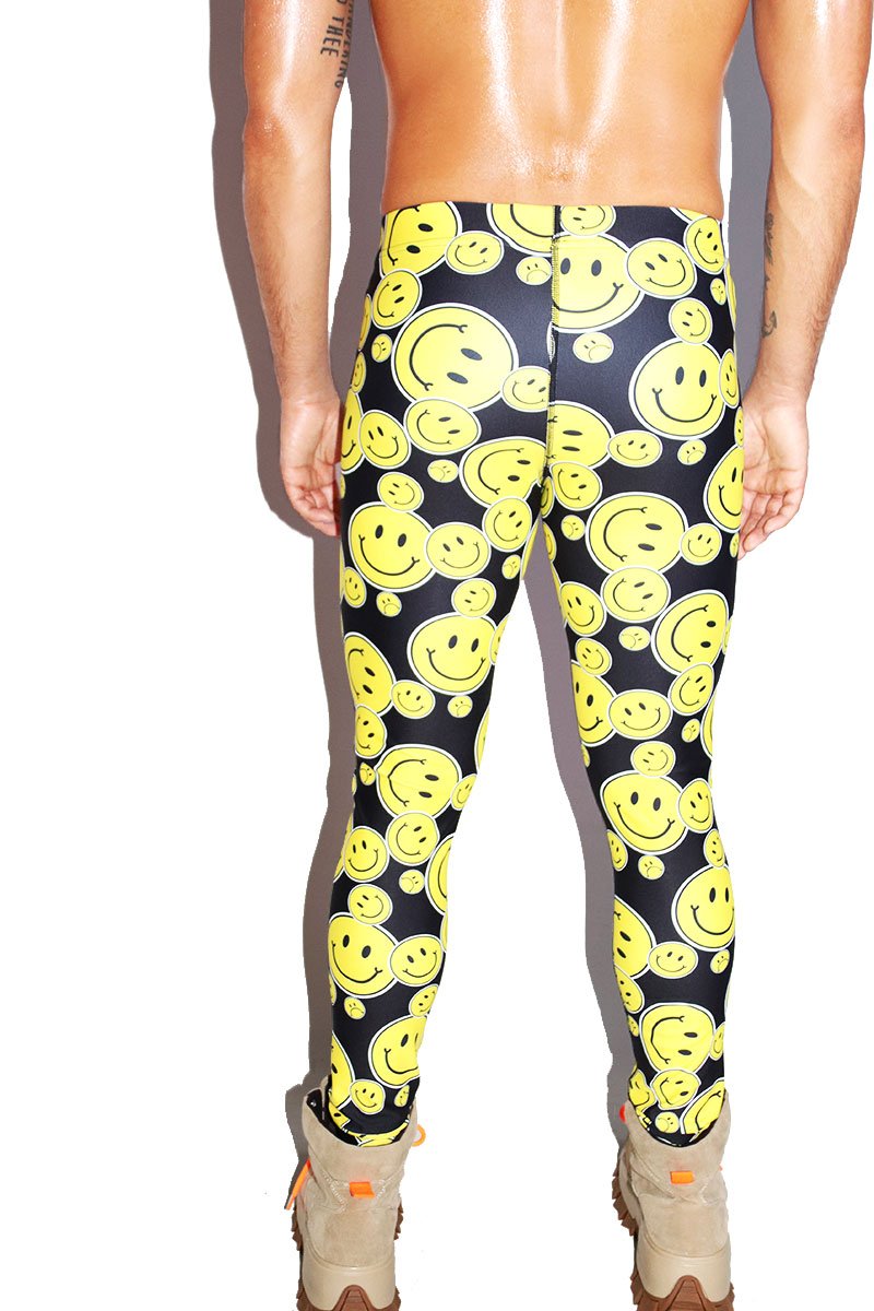 Smiley All Over Leggings Tights- Yellow