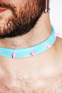 Bubble Gum Goth Choker Necklace- Blue