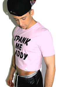 Spank Me Daddy Crop Tee-Pink