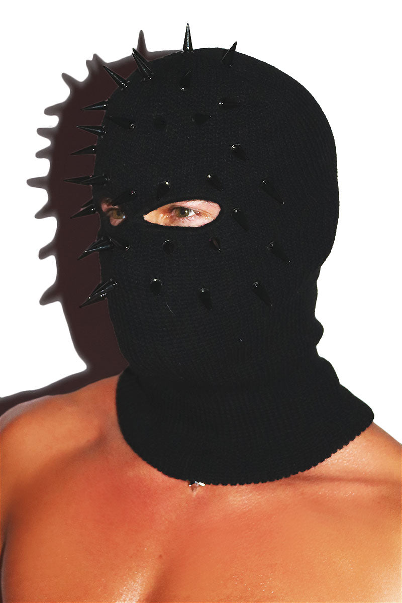 Serial Killer Spikes Punk Ski Mask Beanie- Black