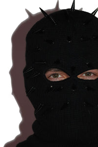 Serial Killer Spikes Punk Ski Mask Beanie- Black