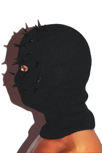 Serial Killer Spikes Punk Ski Mask Beanie- Black