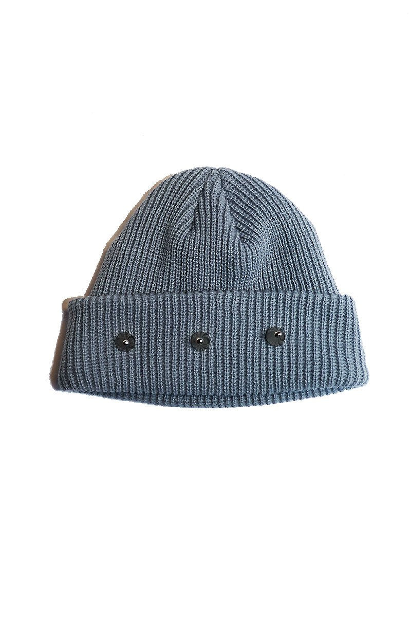 Studs Skull Cap Beanie- Grey