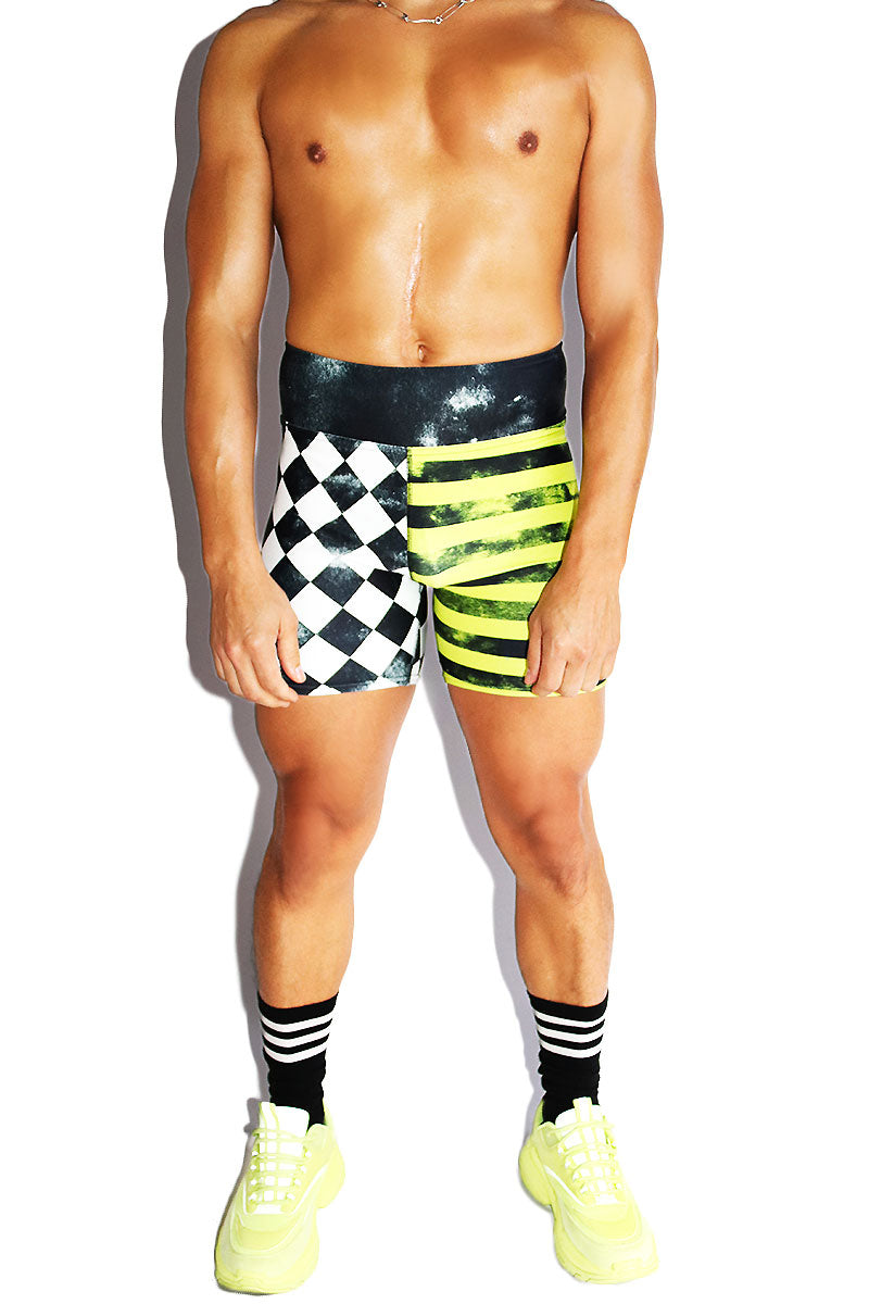 Clown Core Biker Shorts- Neon Yellow