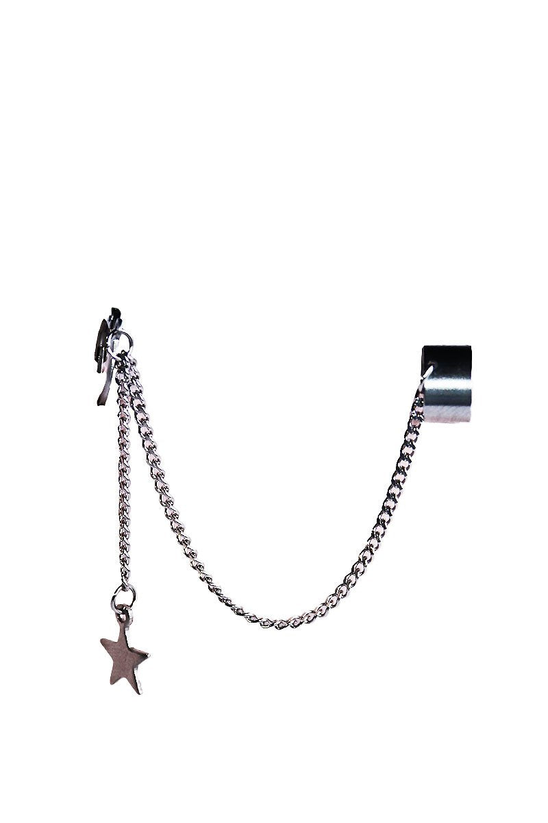 Cosmos Chain Single Earring And Cuff- Silver