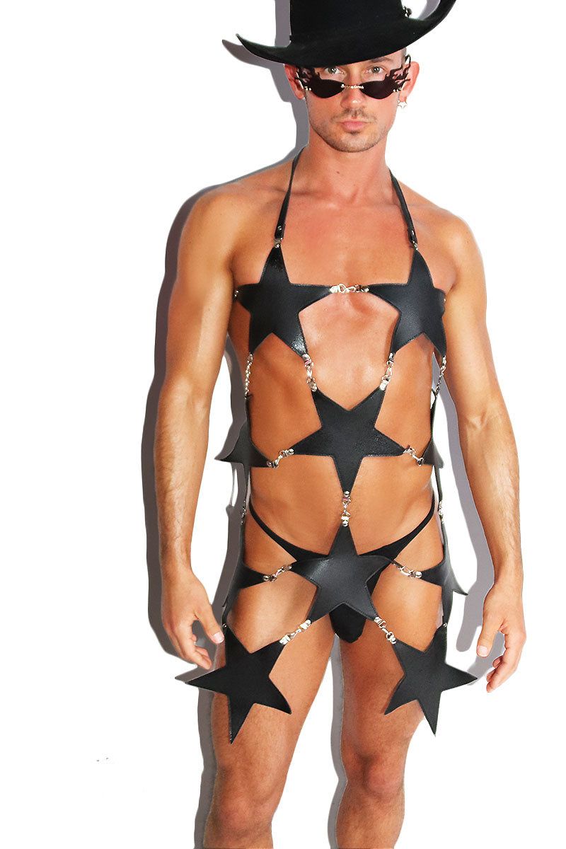 Gothic Cowboy Star Apron Harness-Black