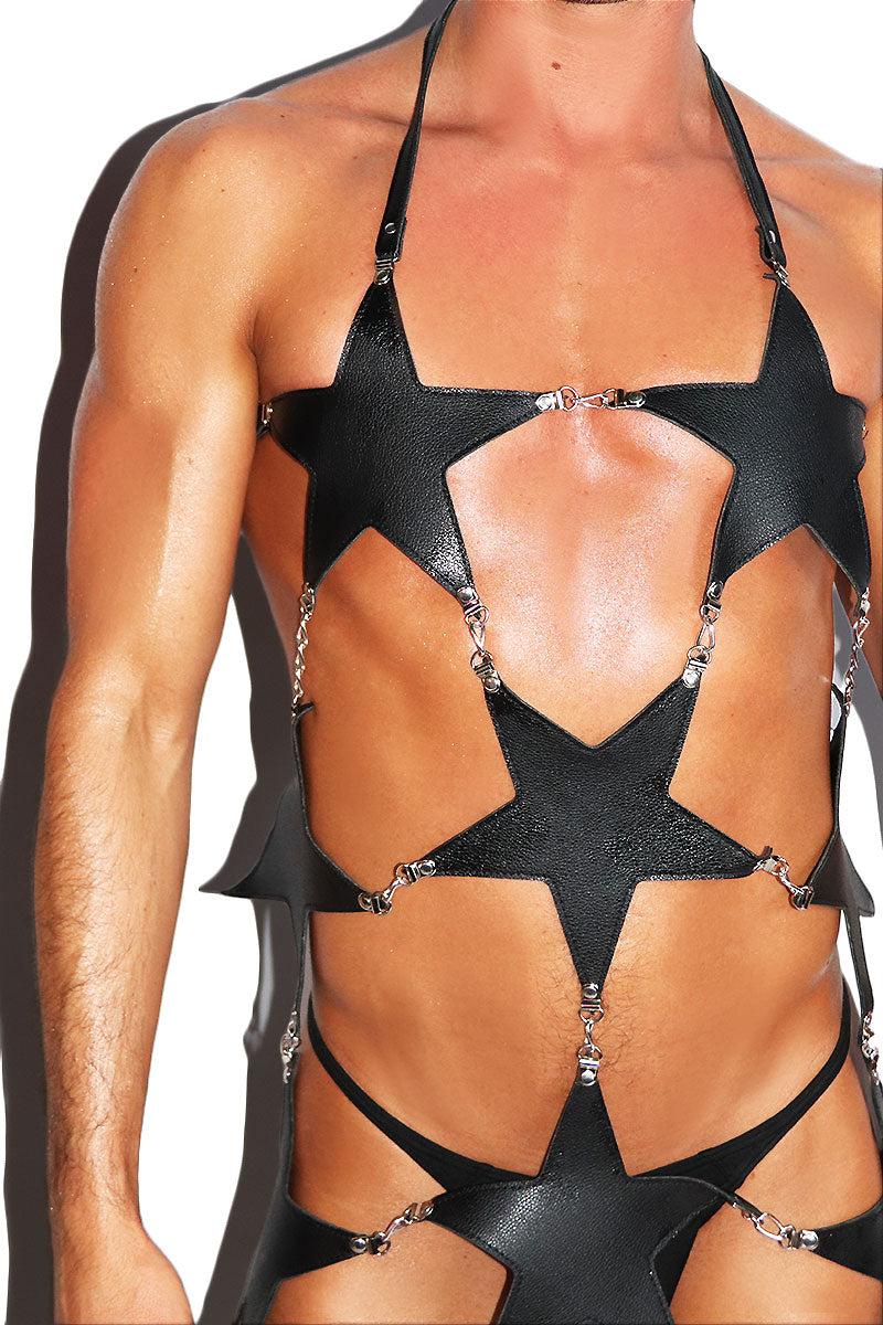 Gothic Cowboy Star Apron Harness-Black