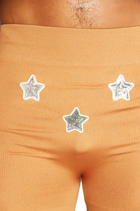 Stars Alignment Booty Shorts- Sand