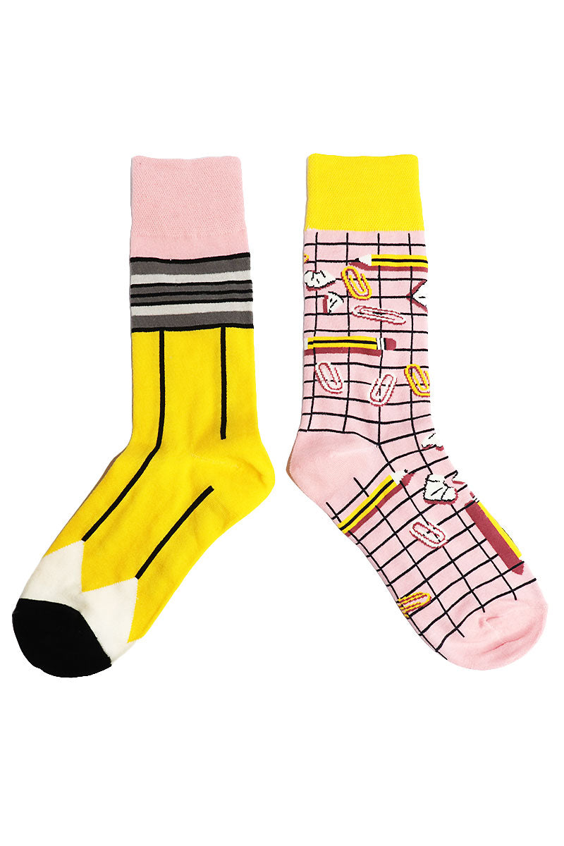 School Supplies Socks-Yellow
