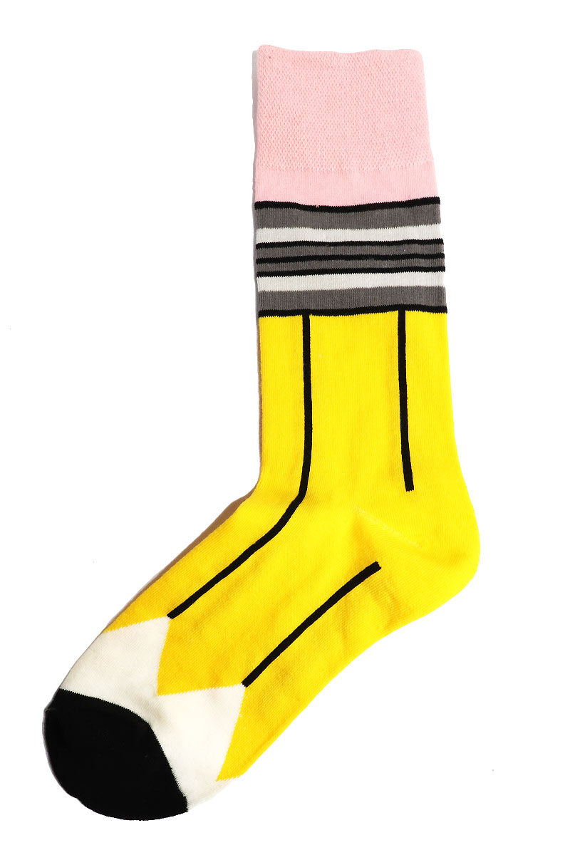 School Supplies Socks-Yellow
