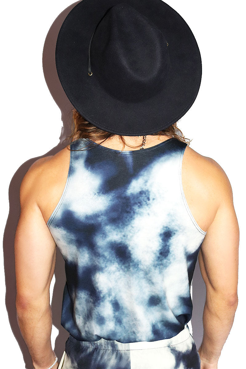 Storm Clouds All Over Racerback Tank- Black