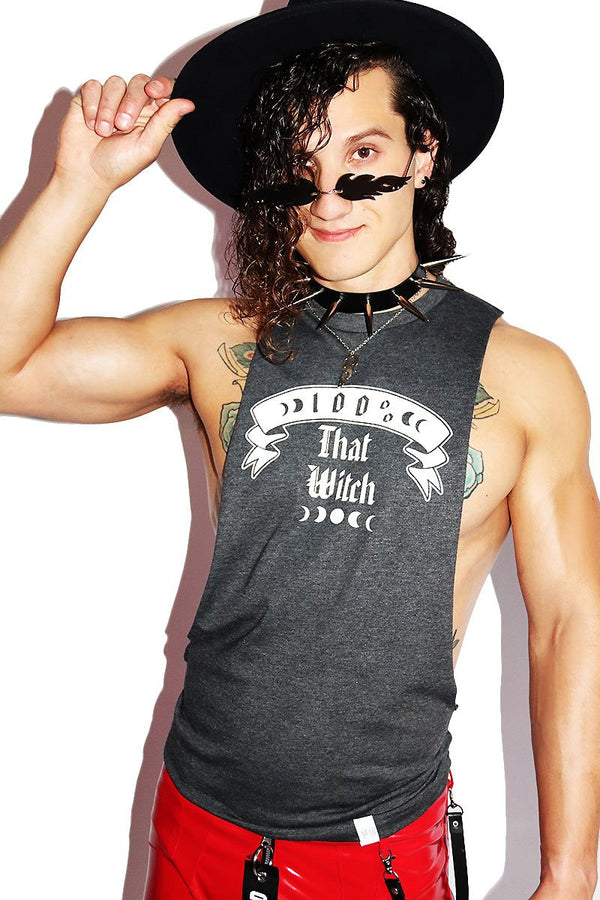 That Witch Low Arm Shedder Tank in Dark Charcoal