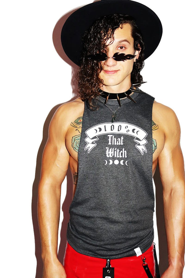 That Witch Low Arm Shedder Tank in Dark Charcoal, view 2