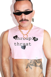 Throuple Threat Extreme Crop Tank-Pink