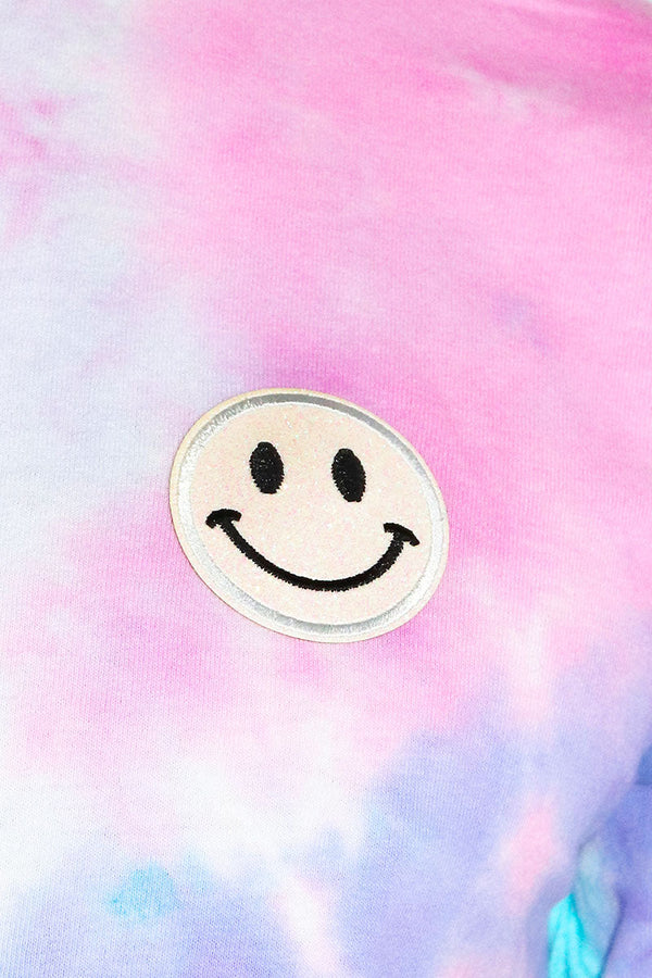 Ecstasy Smile Tie Dye Extreme Crop Tee- Multi