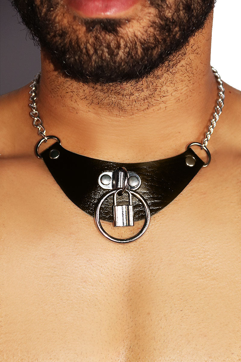 Torture Vegan Leather Necklace- Brown