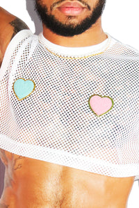 Sweet Heart Pasties Extreme Crop Tank- White