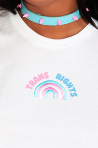 Trans Rights Crop Tank- White