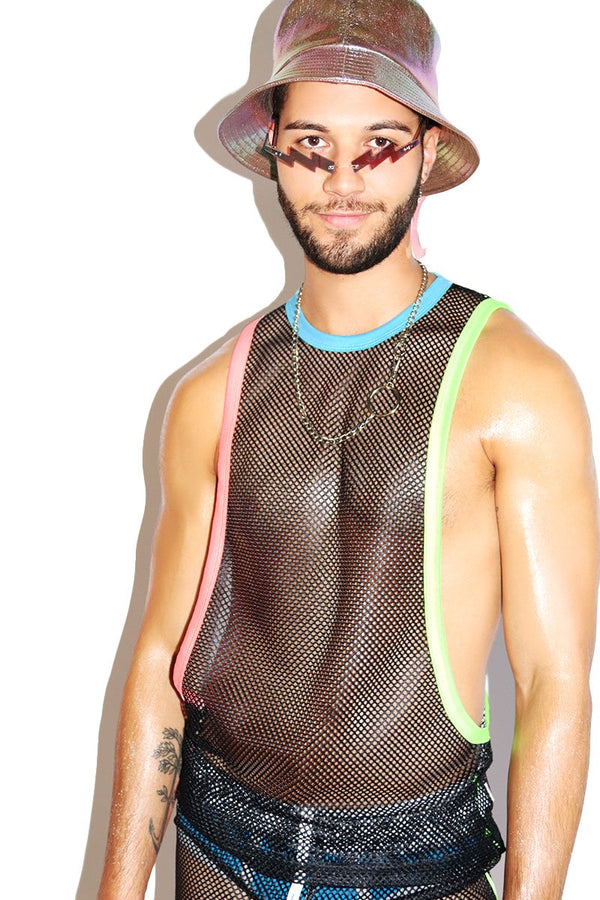 Miami Mesh Low Arm Tank in Black
