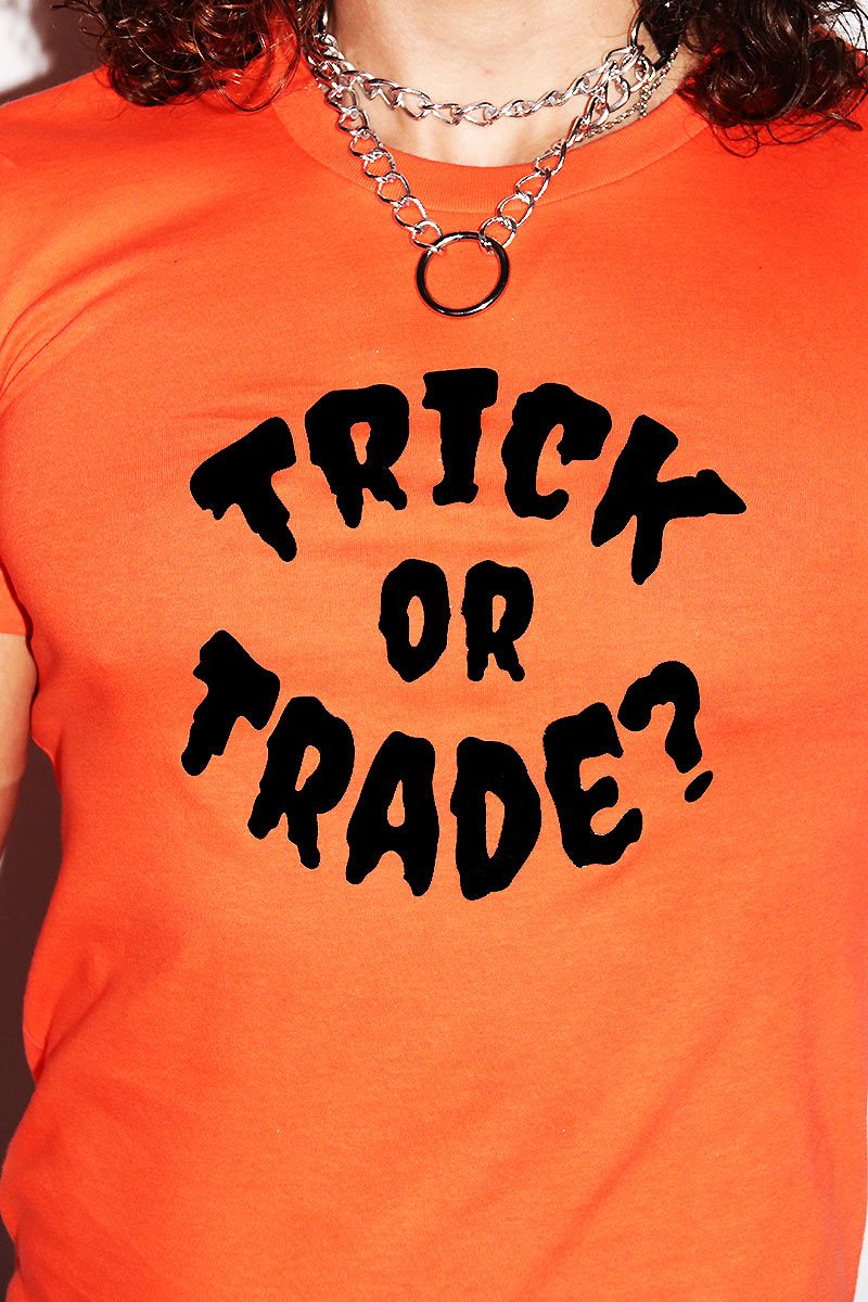 Trick or Trade Tee-Orange