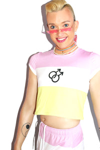 Twink Flag Fitted Crop Tee- Pink