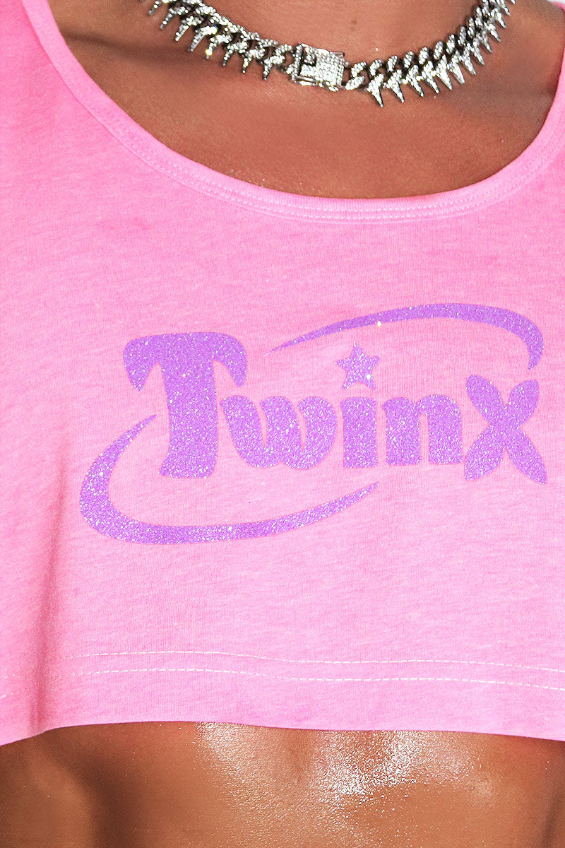 Twinx Extreme Crop Racerback Tank- Neon Pink