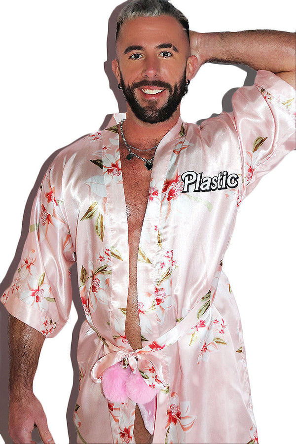 Plastic Lounge Robe-Pink