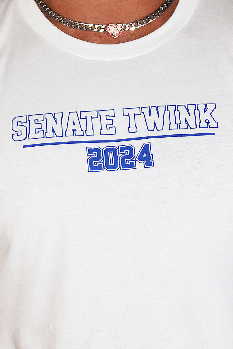 Senate Twink Crop Tee-White