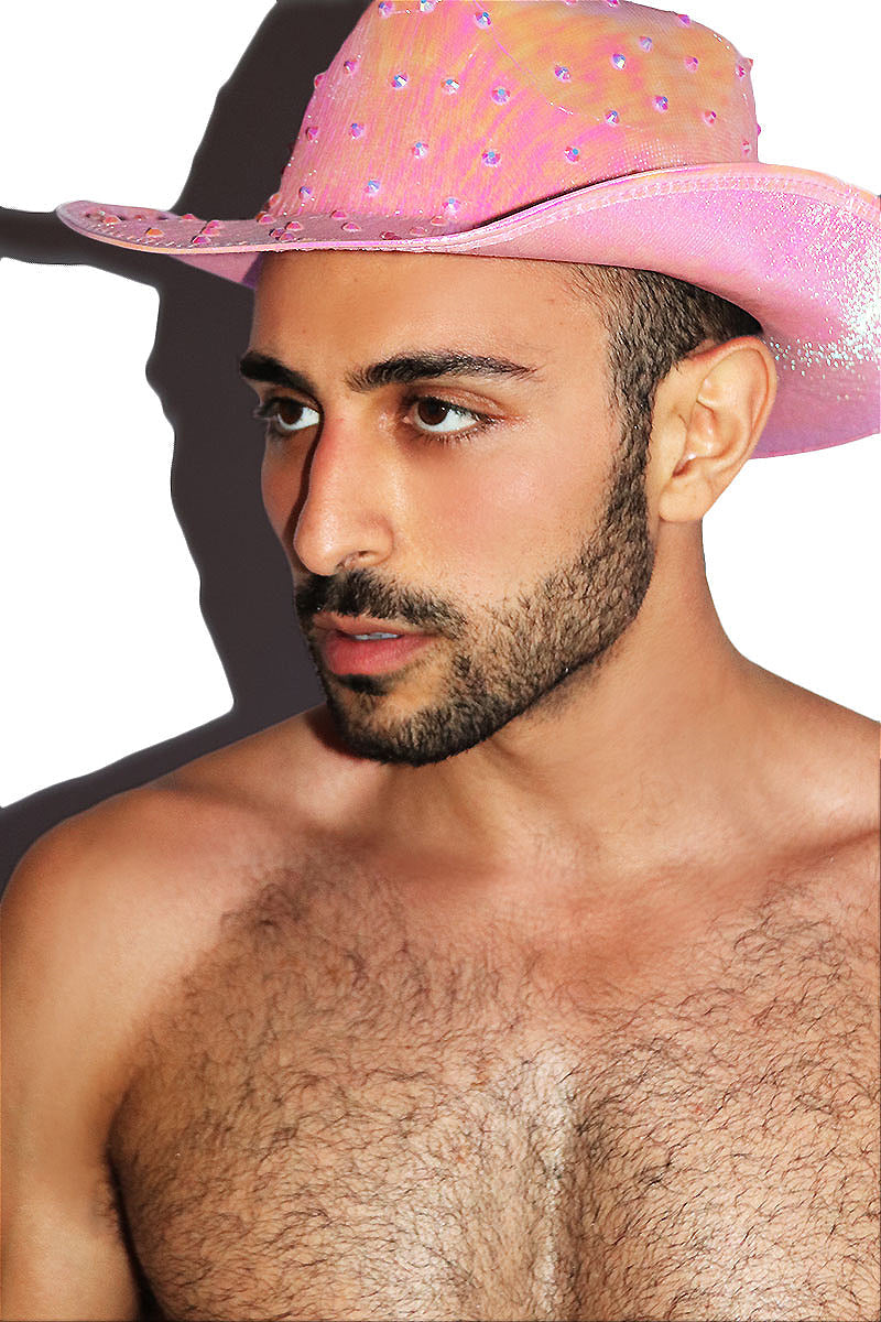Rhinestone Cowboy Hat - Pink